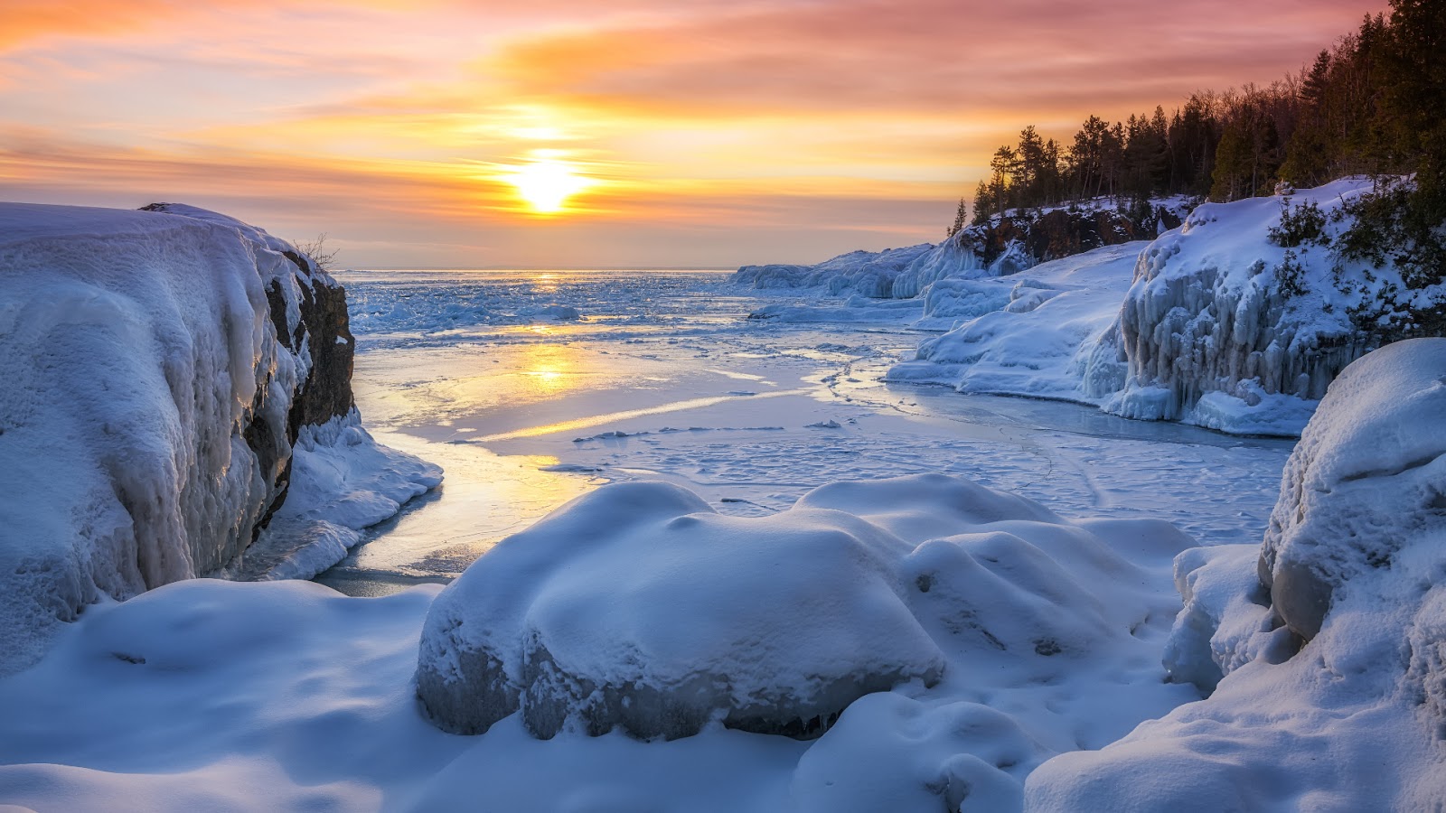 A frozen great lake