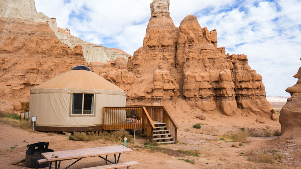A yurt in Goblin Valley